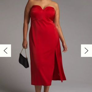 Anthropologie Mare Mare slim red midi dress